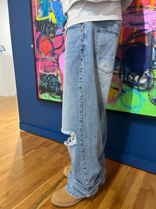 Studded Rhinestones Jeans