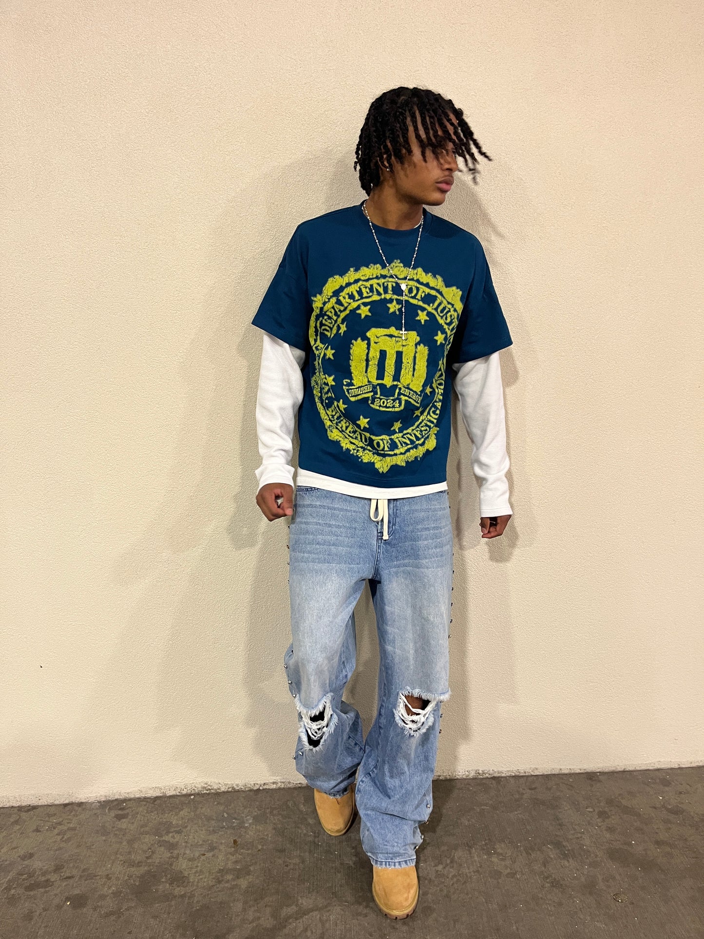 Blue Double Sleeve Shirt