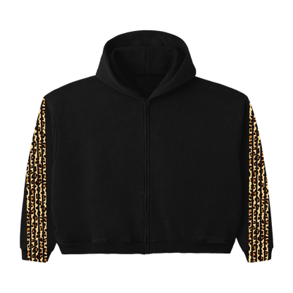 BLACK CHEETAH ZIP UP