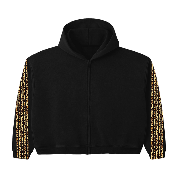 BLACK CHEETAH ZIP UP