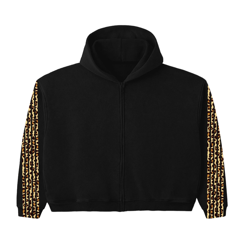 BLACK CHEETAH ZIP UP