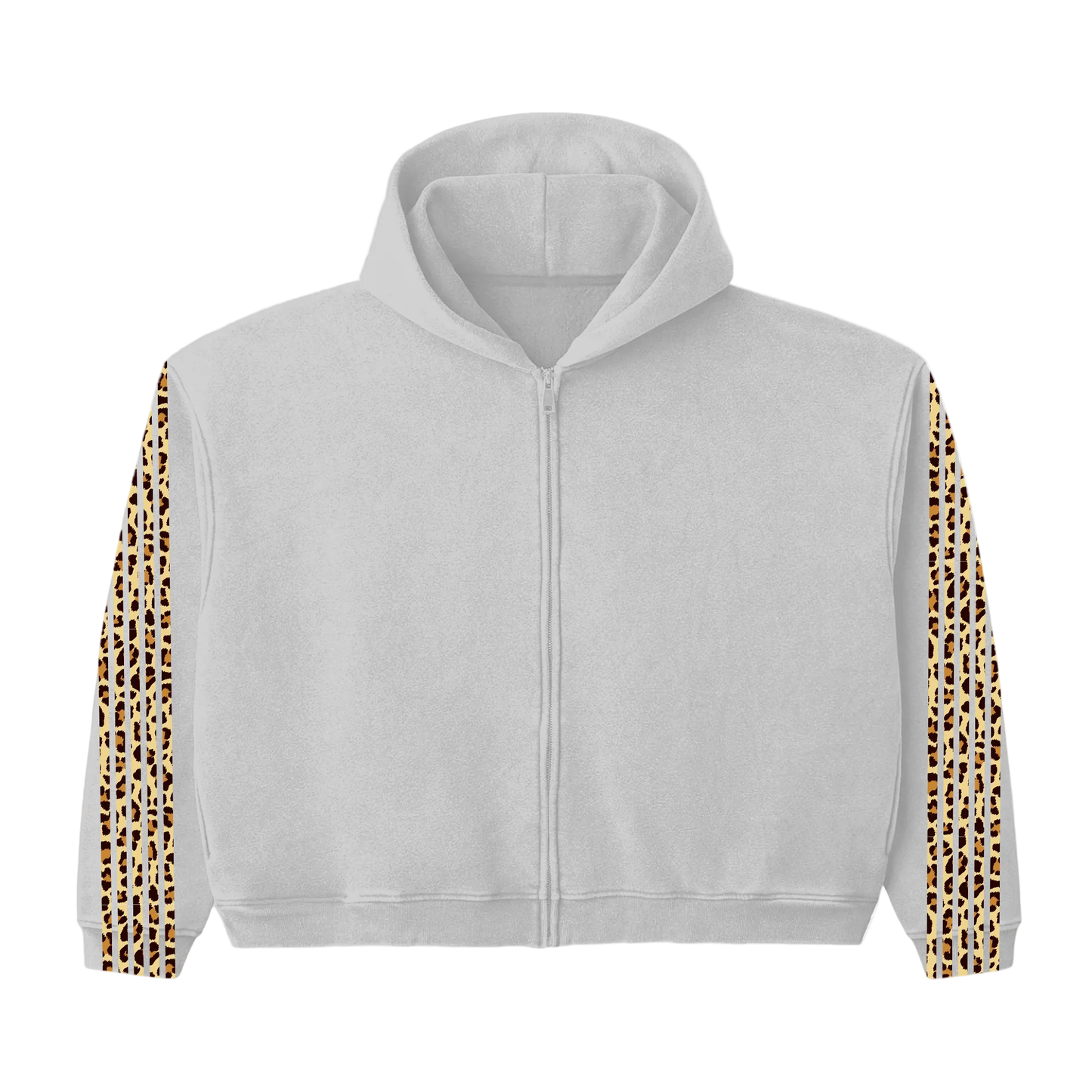 Grey cheetah zip up