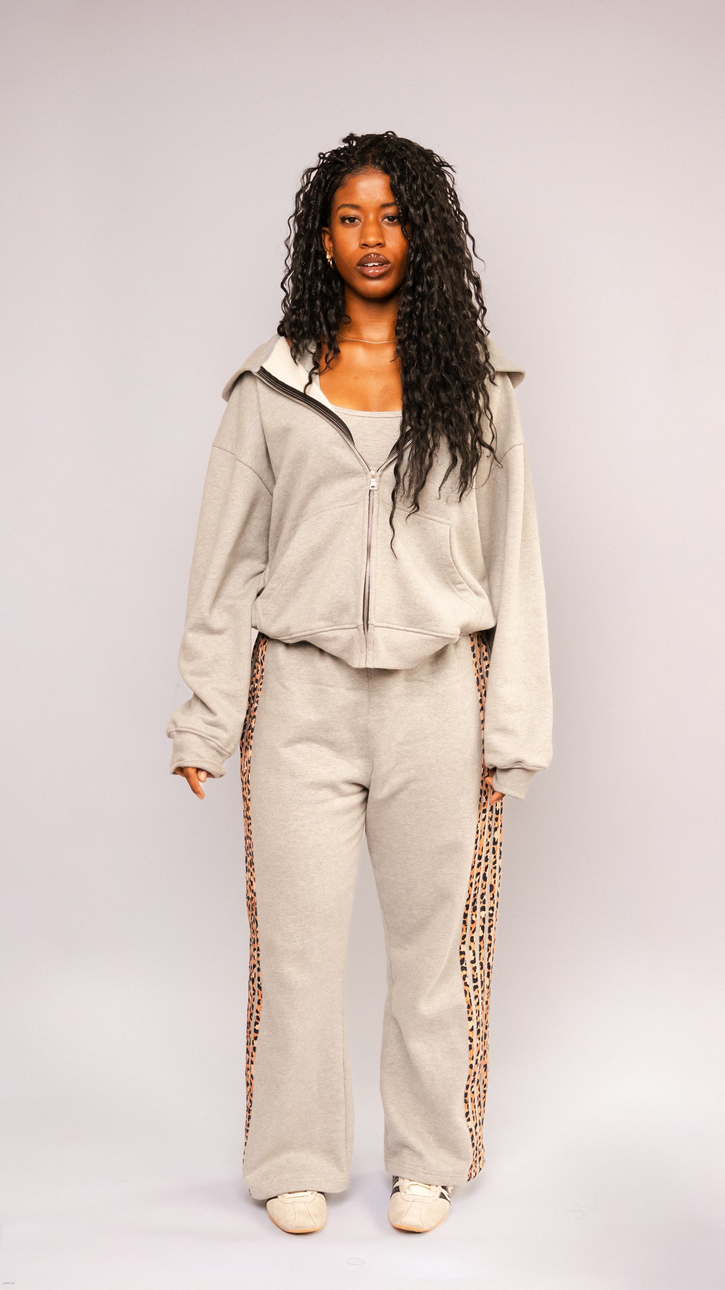 Grey Cheetah Sweats
