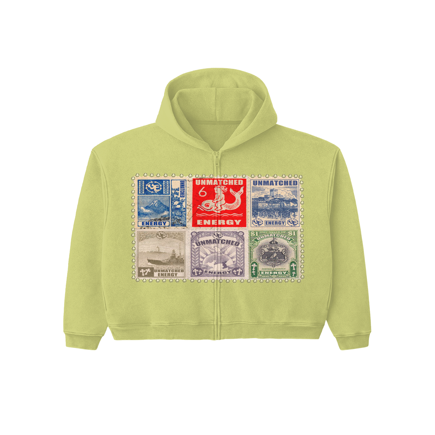 Olive Green Postal Zip Up Hoodie