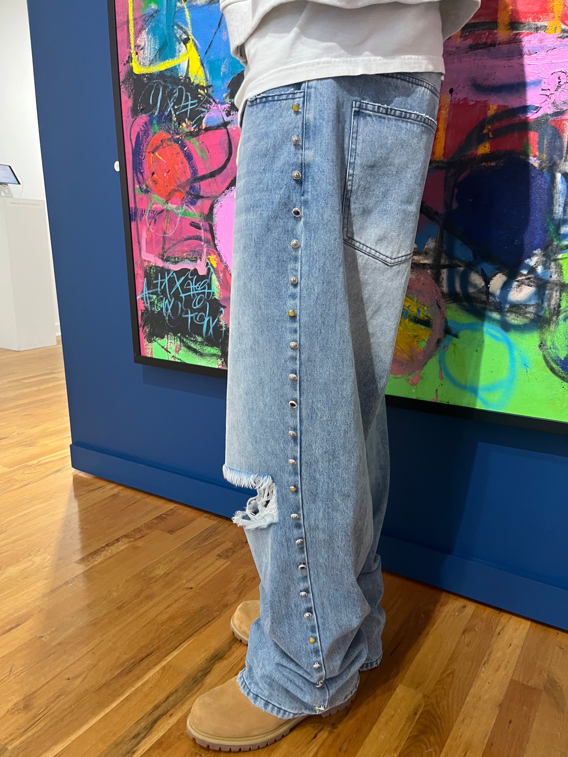 Studded Rhinestones Jeans