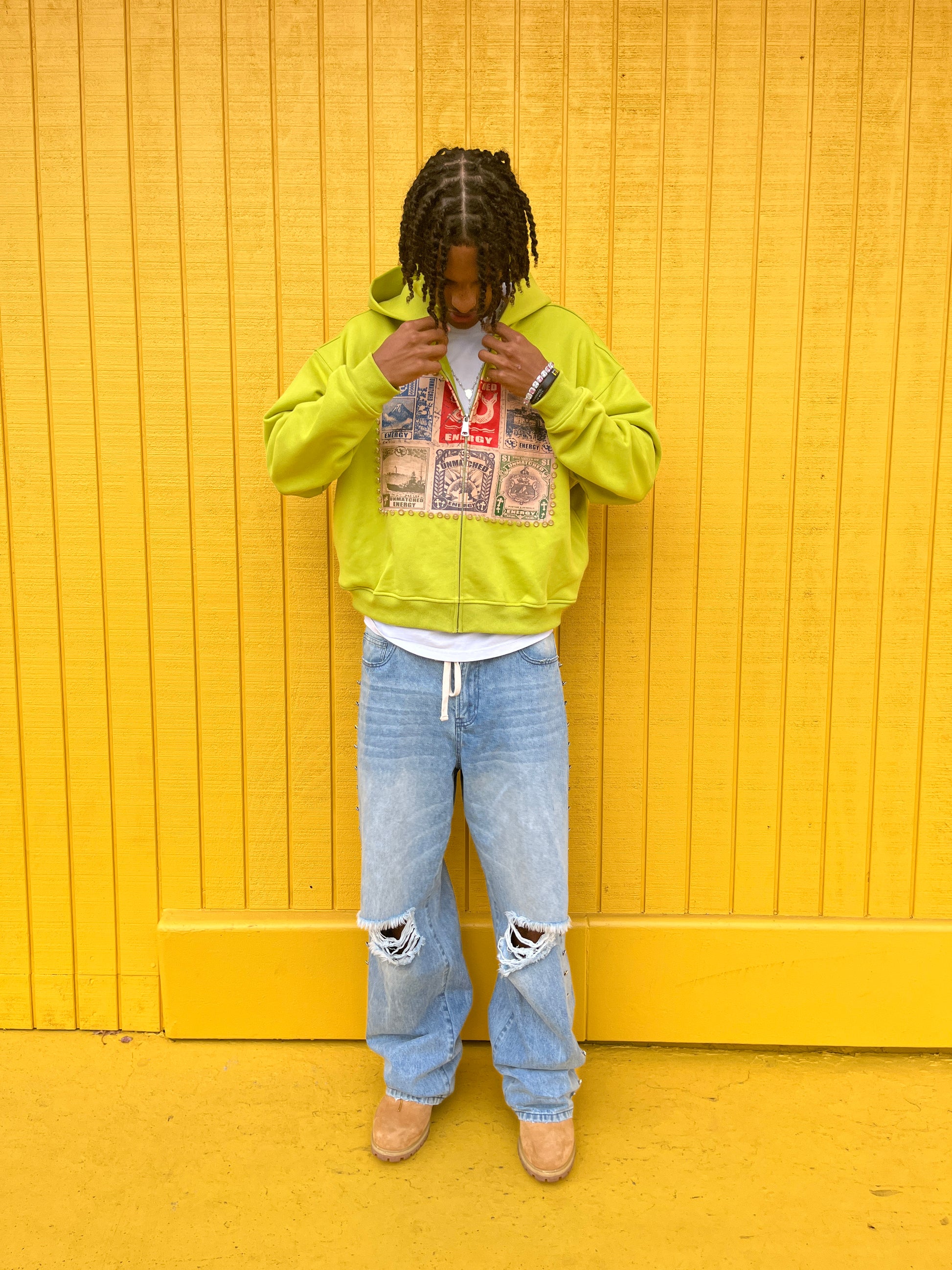 Grey Postal Zip Up Hoodie