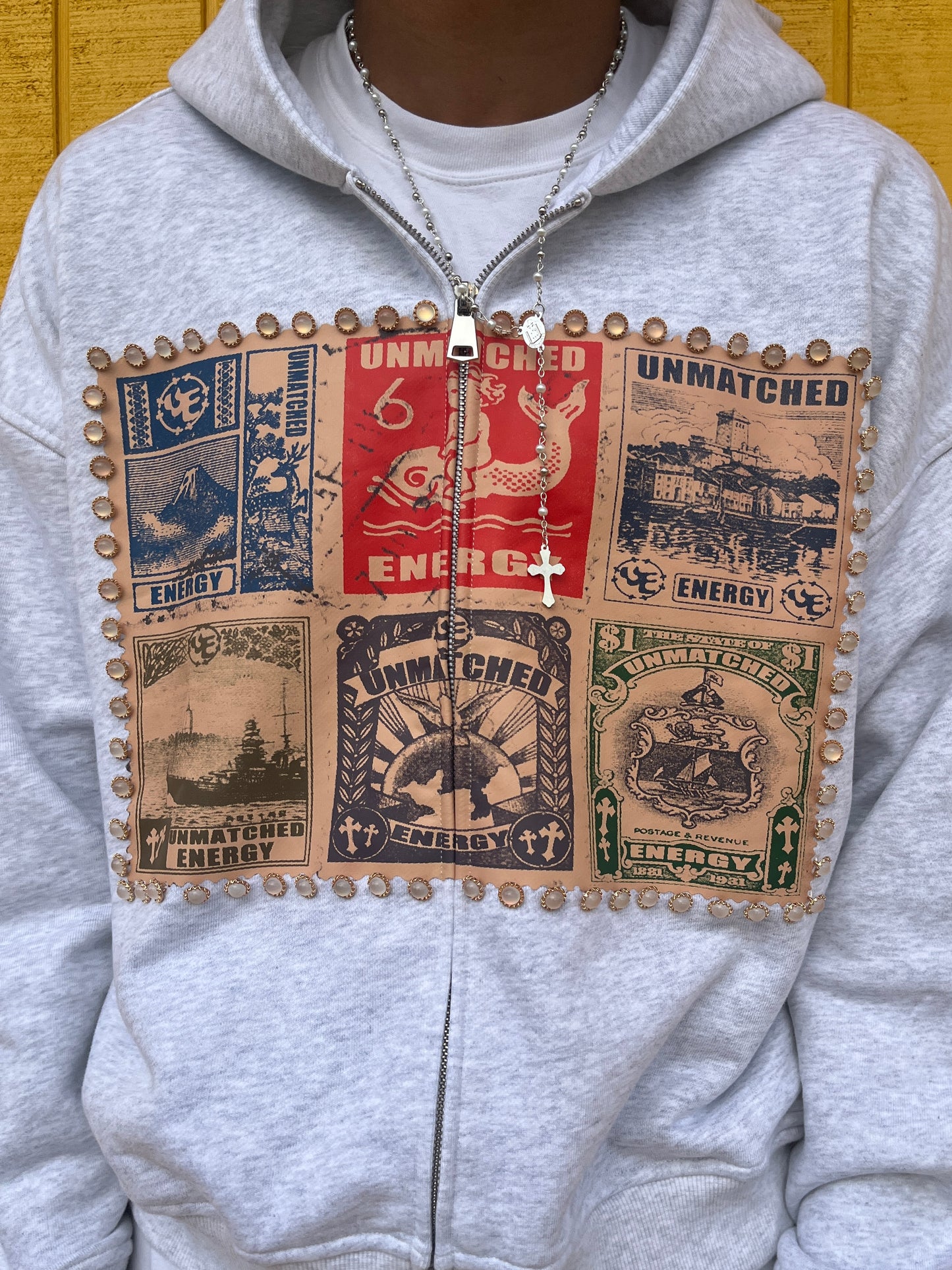 Grey Postal Zip Up Hoodie