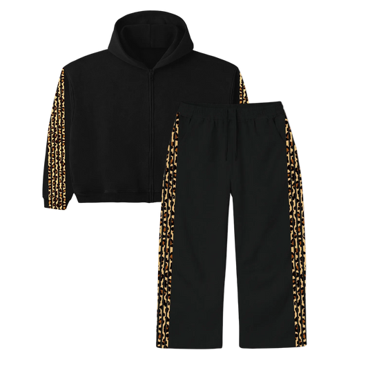 Black cheetah tracksuit