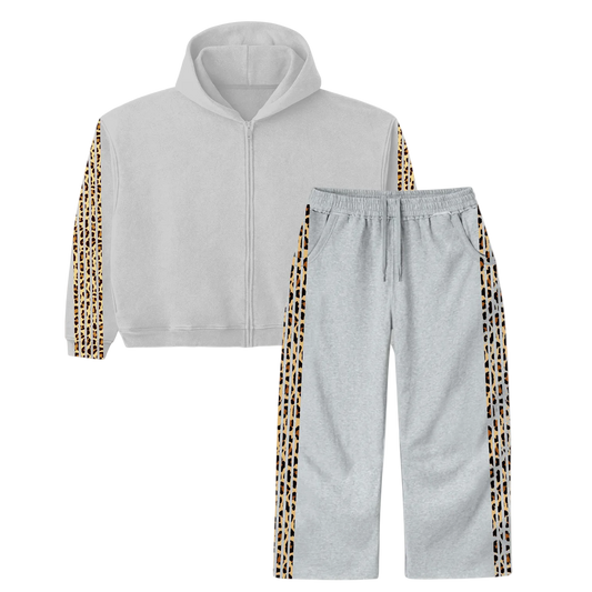 Grey cheetah tracksuit