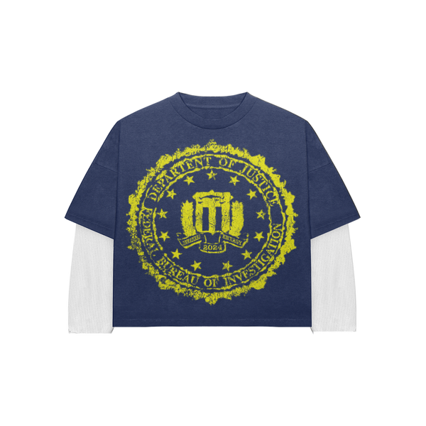 BLUE DOUBLE SLEEVE SHIRT