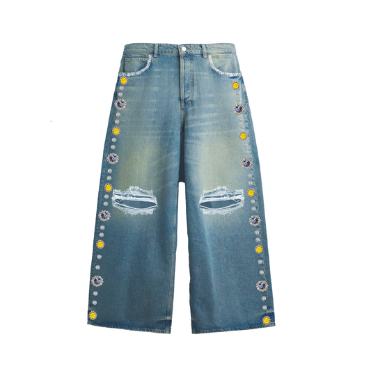 Studded Rhinestones Jeans