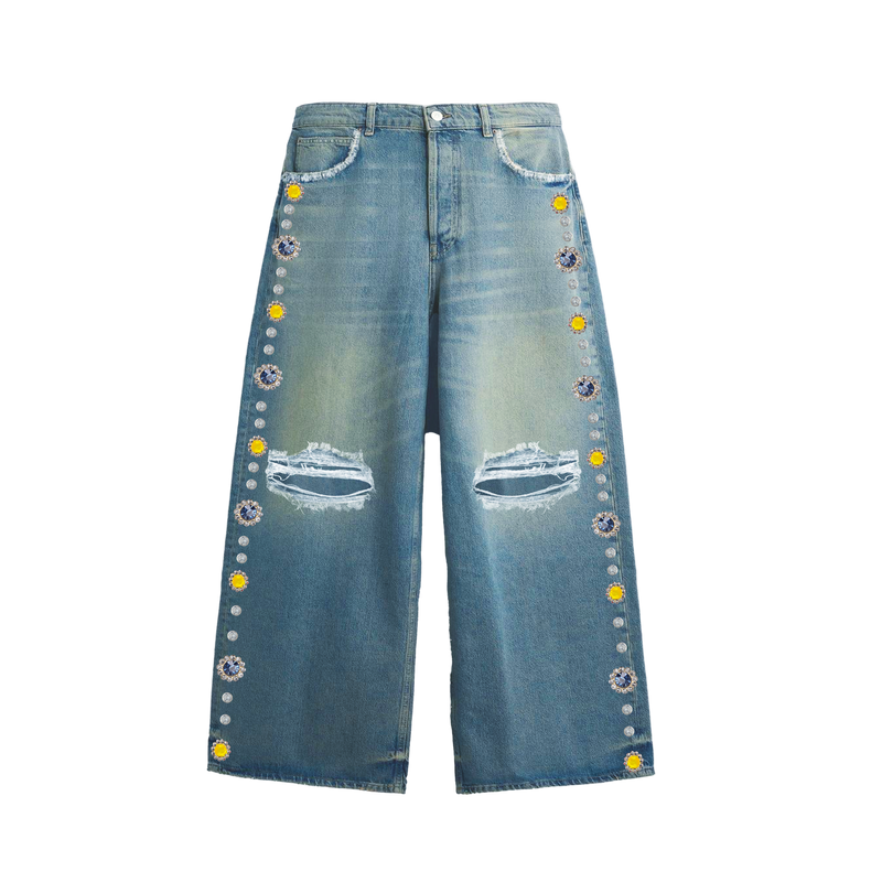 Studded Rhinestones Jeans