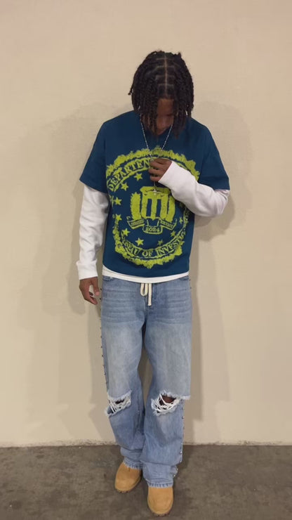Blue Double Sleeve Shirt